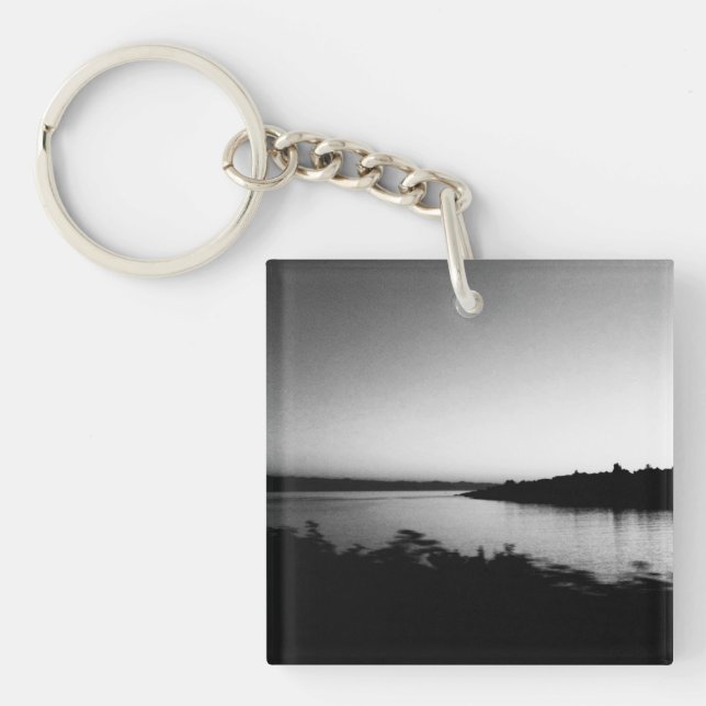 Wasserfarben Kanada Schwarz-Weiß-Fotografie Schlüsselanhänger (Vorderseite)