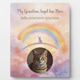 Wasserfarben-Katze-Regenbogenbrücke-Gedenktafel Fotoplatte