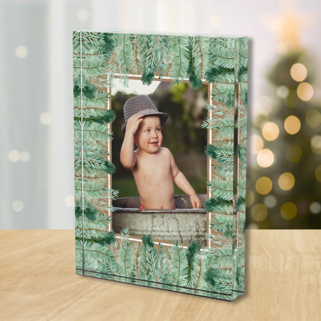 Wasserfarben-Kiefer-Grenze Fotoblock (Von Creator hochgeladen)