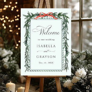 Wasserfarben Kieferngarten Hochzeit Begrüßung Minz Poster