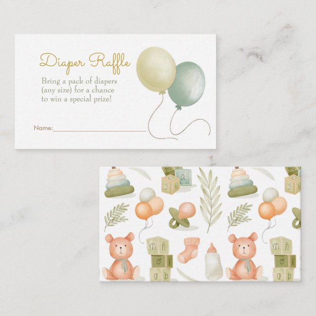 Wasserfarben-Kinderspielzeug-Windeln Begleitkarte (Vorne/Hinten)