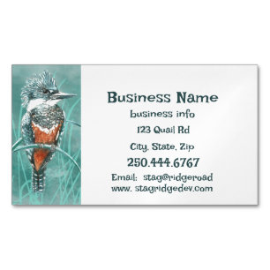 Wasserfarben-Kingfisher-Angeltours-Logo Magnetische Visitenkarte
