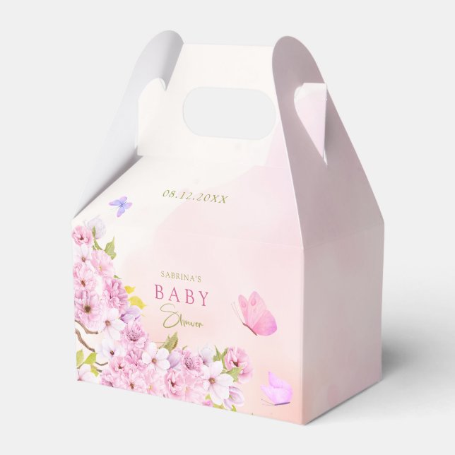 Wasserfarben-Kirschblossom Es ist eine Girl-Baby-D Geschenkschachtel (Vorderseite)