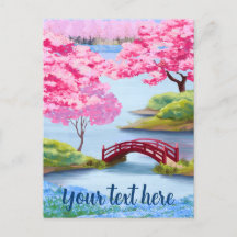 Wasserfarben Kirschblüten Frühjahr Japanischer Gar