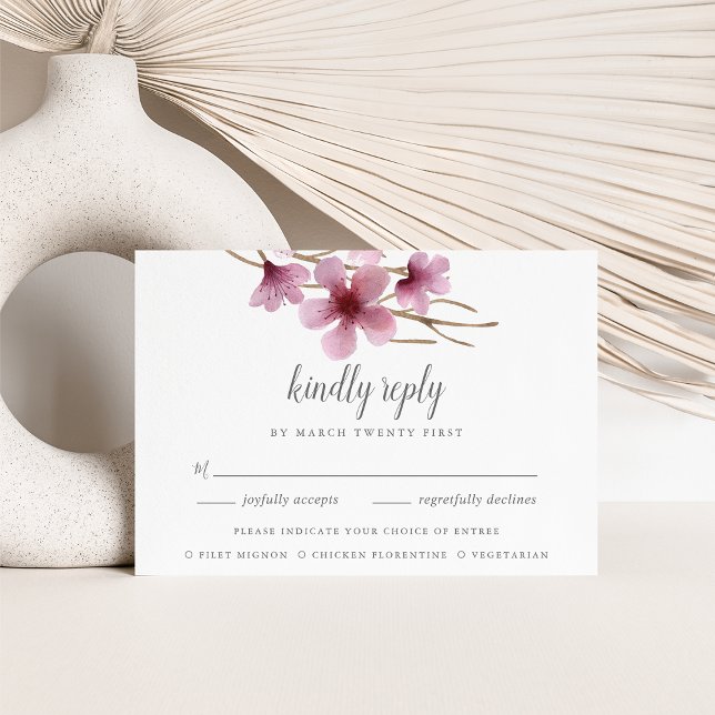Wasserfarben Kirschblüten UAWG RSVP Karte (Von Creator hochgeladen)