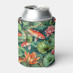 Wasserfarben-Koi und Wasserlilien können kühler we Dosenkühler