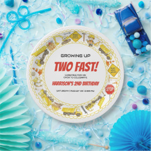 Wasserfarben-Konstruktions-2. Geburtstagsfeier Pappteller