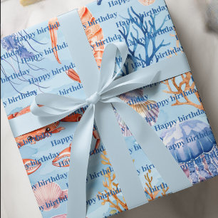 Wasserfarben Korallenriff Deluxe Geschenkpapier