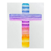 Wasserfarben-Kreuz/ Kreuz/ Christliche Kunst/ Jesu