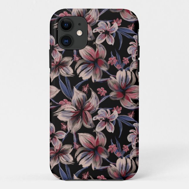 Wasserfarben-Krimson auf schwarz Case-Mate iPhone Hülle (Rückseite)