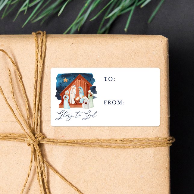 Wasserfarben-Krippe von Etikett zu Etikett (Von Creator hochgeladen)