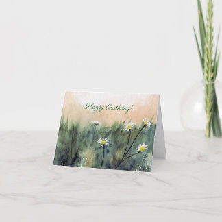 Wasserfarben-Kunst-Grußkarte mit Wildblumen Karte