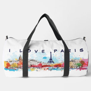 Wasserfarben Kunst, Liebe Paris Eiffelturm Duffle Bag