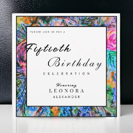 Wasserfarben Künstlerische Blume JEDE Geburtstagsp Einladung