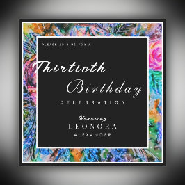 Wasserfarben Künstlerische Blume JEDE Geburtstagsp Einladung