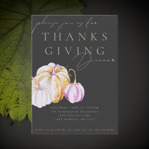 Wasserfarben-Kürbis-Thanksgiving-Dinner-Einladung
