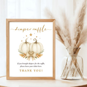 Wasserfarben-Kürbisse Zwillings-Baby-Party-Windel- Poster