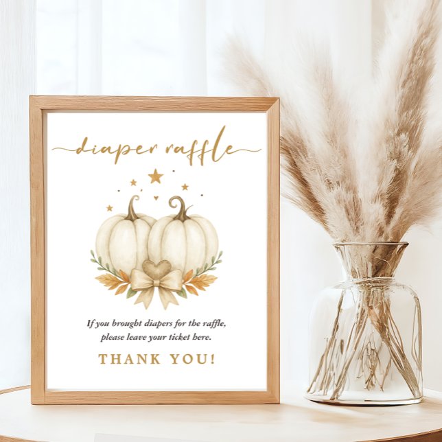 Wasserfarben-Kürbisse Zwillings-Baby-Party-Windel- Poster (Von Creator hochgeladen)