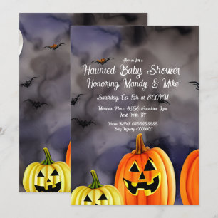 Wasserfarben-Kürbisszene Halloween-Party Einladung