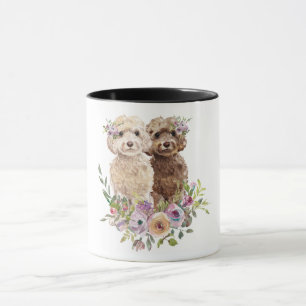 Wasserfarben-Labradoodle /Goldendoodle Tasse