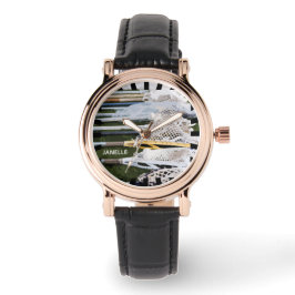 Wasserfarben-Lacrosse-Sticks Armbanduhr