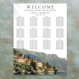 Wasserfarben-Lake-Como-Italienische-Hochzeit-Sitzp Poster