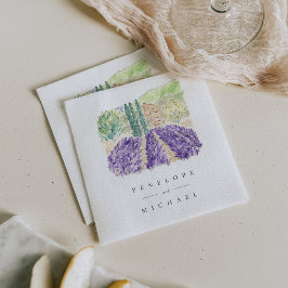 Wasserfarben-Lavendel-Felder Hochzeiten von Napkin Serviette