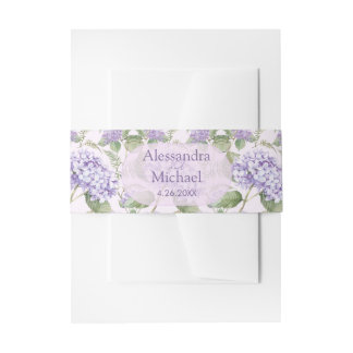 Wasserfarben-Lavendel-Hydrangea-Blume Hochzeit Einladungsbanderole
