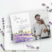 Wasserfarben-Lavendelfeld Hochzeit Speichern Sie d