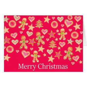 Wasserfarben Lebkuchen Kekse Frohe Weihnachten