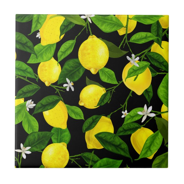 Wasserfarben-Lemon 2 Fliese (Vorderseite)