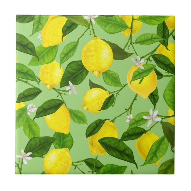 Wasserfarben-Lemon 3 Fliese (Vorderseite)