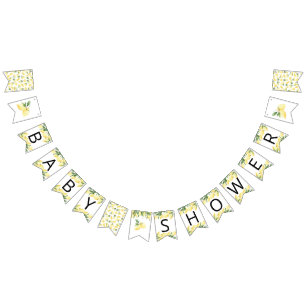 Wasserfarben Lemon Baby Showbläschen Wimpelkette