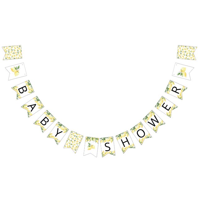 Wasserfarben Lemon Baby Showbläschen Wimpelkette (Alle)
