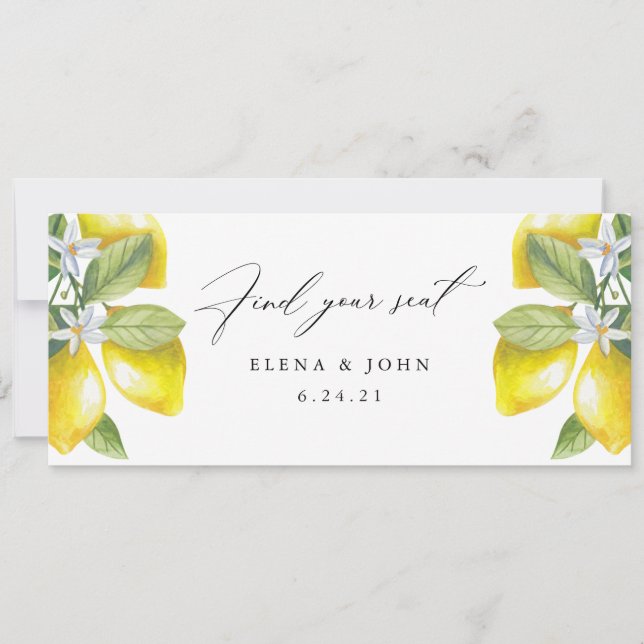 Wasserfarben-Lemon-Blossom-Zeichen für Seekarten (Vorderseite)