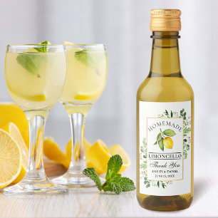 Wasserfarben Lemon Gold Limoncello Kleines Label Weinetikett