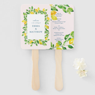 Wasserfarben Lemon Mittelmeer Sommerhochzeit Fächer