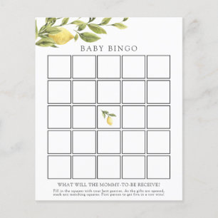 Wasserfarben Lemons Baby Bingo Game Card