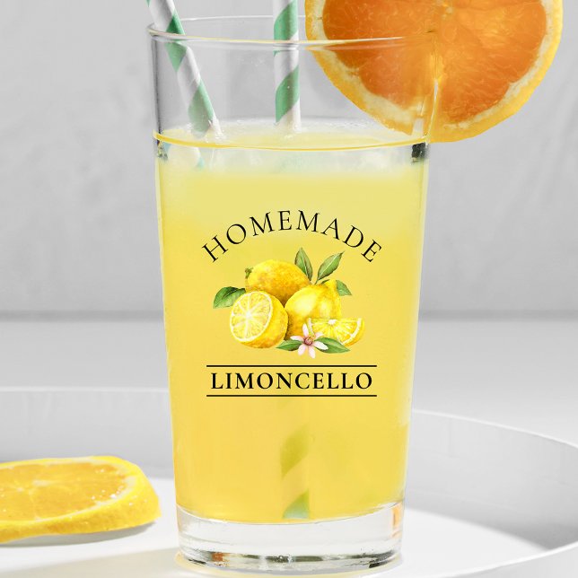 Wasserfarben Lemons Homemade Limoncello Glas (Limoncello Glass)