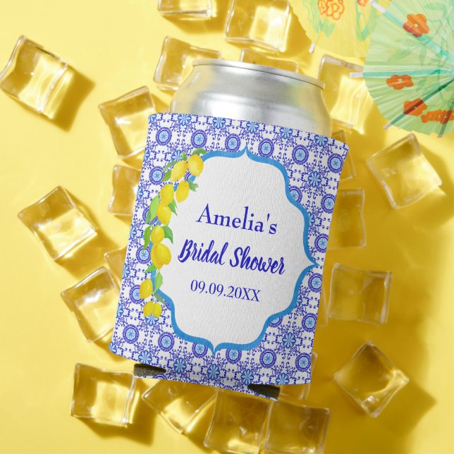 Wasserfarben Lemons Positano Amalfi Tile Bridal Dosenkühler (In Situ Sommer)