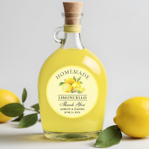 Wasserfarben Lemons Wedding Danke Limoncello Yello Runder Aufkleber