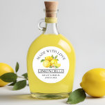 Wasserfarben Lemons Wedding Liebe Limoncello Runder Aufkleber<br><div class="desc">Elegante Watercolor Lemons,  hausgemachte Limoncello Hochzeitskleber - mit Liebe</div>