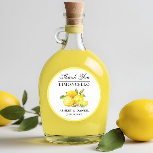 Wasserfarben Lemons Wedding Limoncello Runder Aufkleber
