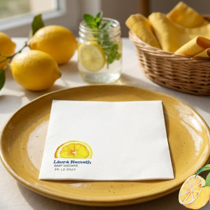 Wasserfarben-Lemonscheibe-Baby-Shower Serviette