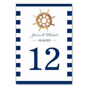 Wasserfarben-Lenkrad für Nautische Streifen Tischnummer