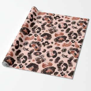 Wasserfarben-Leoparden-Tierdruckmuster Geschenkpapier