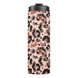 Wasserfarben-Leoparden-Tierdruckmuster Thermosbecher