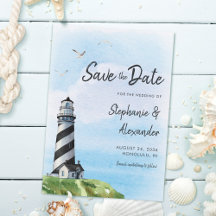 Wasserfarben Leuchtturm Nautic Moderne Hochzeit