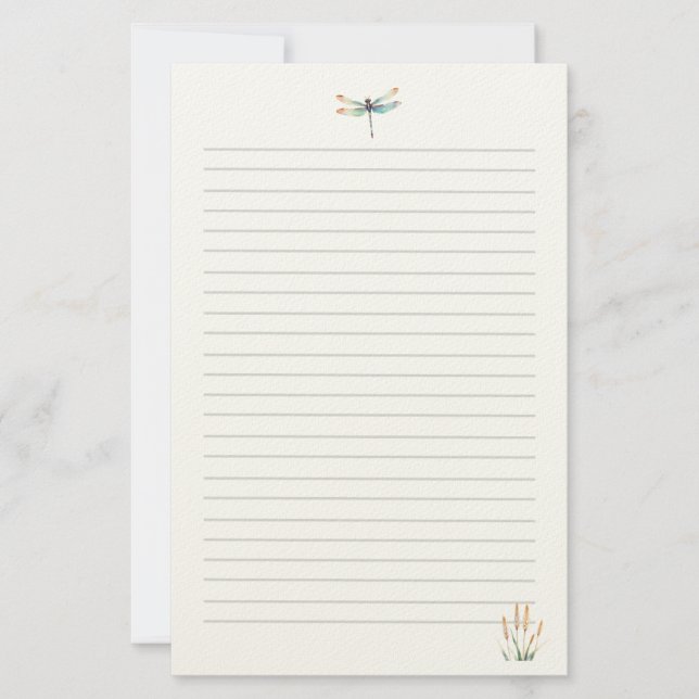Wasserfarben-Libelle  Briefpapier (Vorderseite)