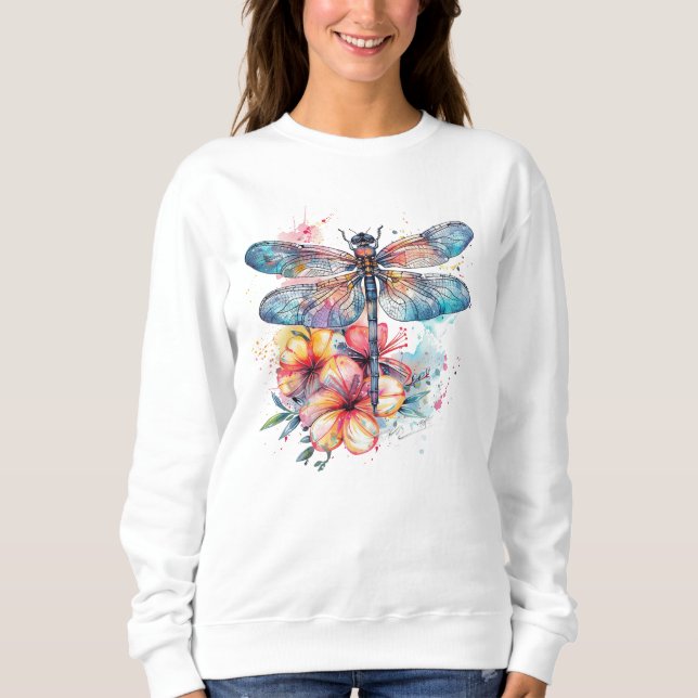 Wasserfarben-Libelle  Sweatshirt (Vorderseite)